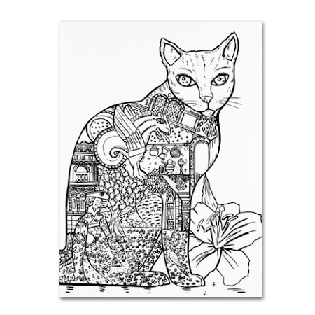 Oxana Ziaka 'Cat 2' Canvas Art,14x19